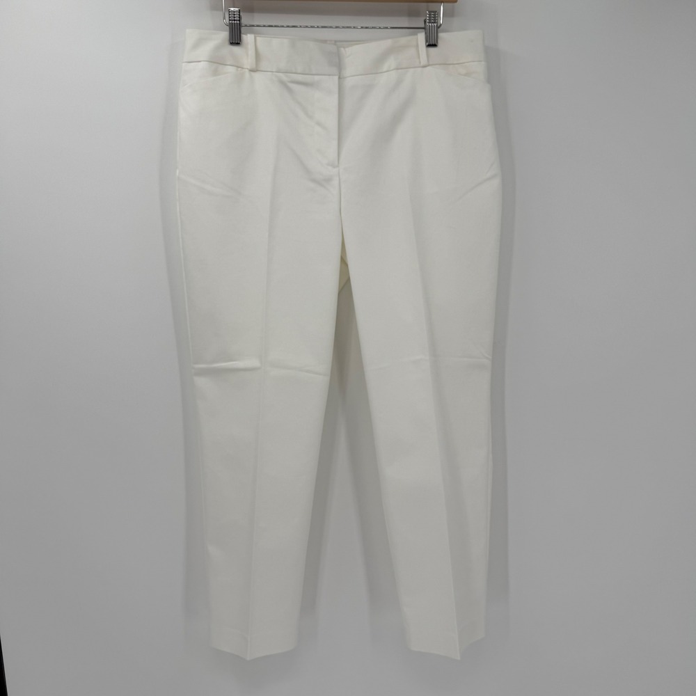 Liz Claiborne Emma Ivory Slim Ankle Pants Stretch‎ Career Women Size 12